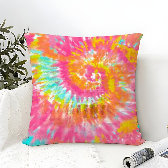 JMG Clothing Kissenhülle aus Leinen in Colorblock Batik Optik, Multicolour, B/B/H: 45 x 45 x 45 cm - Bild 1