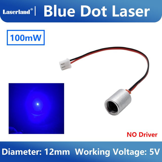 Laserland Blaues Punkt-Lasermodul 450nm 80mW-100mW Silber - Bild 1