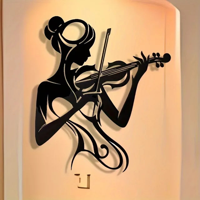 CIFBUY Moderne Metall-Wandkunst in Schwarz als abstrakte Dekoration für Zuhause und Büro - Bild 1