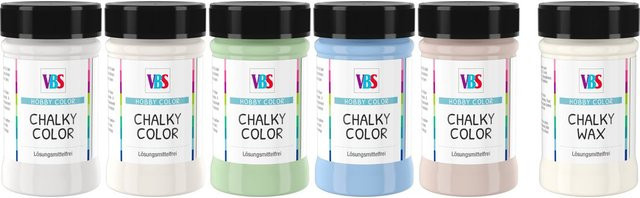 VBS Chalky Color Best of 6er-Set in Weiß, Grün, Blau und Multicolour mit dead-matt Finish - Bild 1