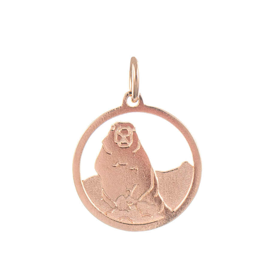 Goettgen Anhänger Mankei Murmeltier, 925 Silber, rosé vergoldet, Unisex - Bild 1