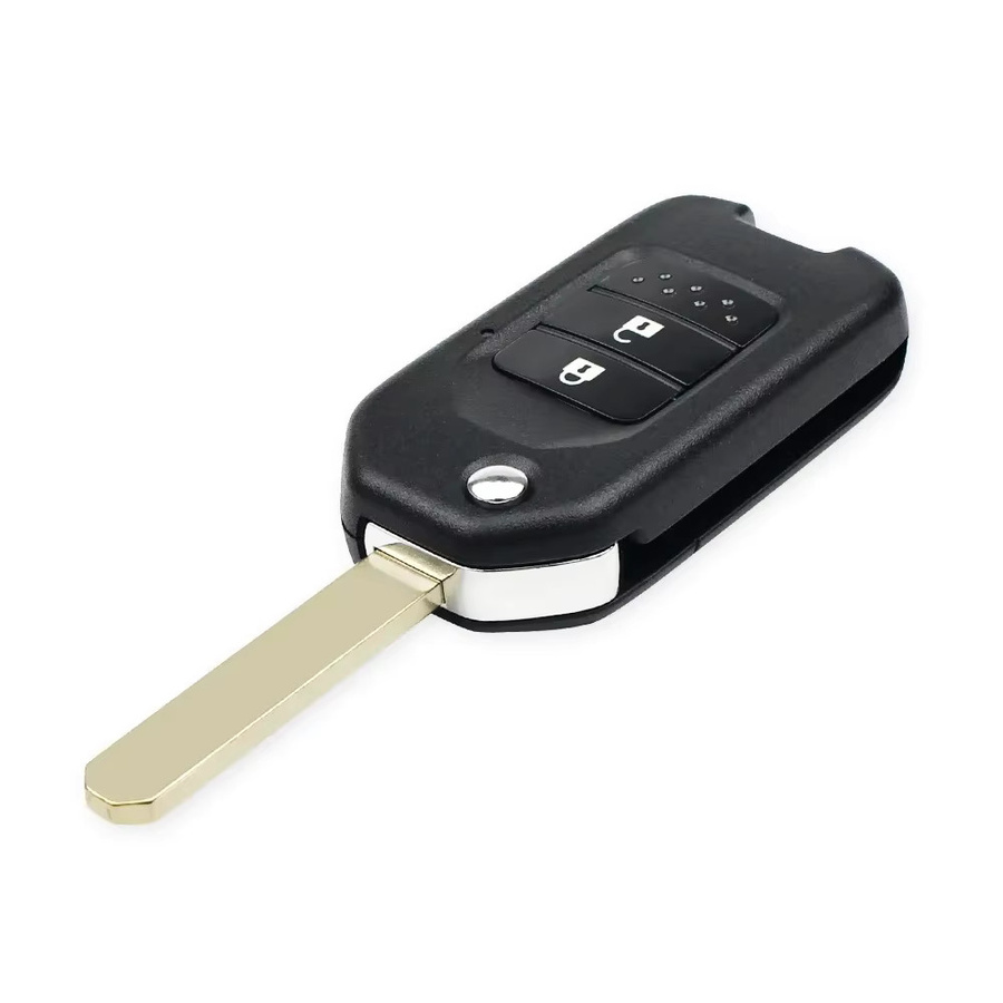 KEYYOU Modifizierte Flip Remote Key Shell für Honda FIT XRV VEZEL CITY JAZZ CIVIC HRV in Schwarz (2/3 Tasten) - Bild 1