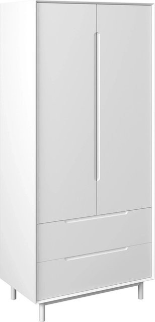 Bessagi Home Drehtürenschrank Marlo Weiß mit Soft-Close-Türen und integrierten Schubladen, B/T/H: 100 x 60 x 223 cm - Bild 1