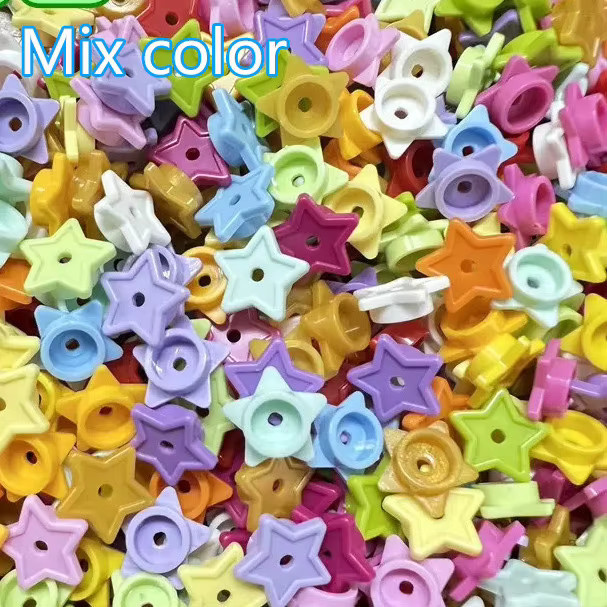Moc 11609 Bausteine Runde Platte 1x1 mit Stern und Kleinem Loch, 500-teiliges Set, Bunt / Mehrfarbig - Bild 3