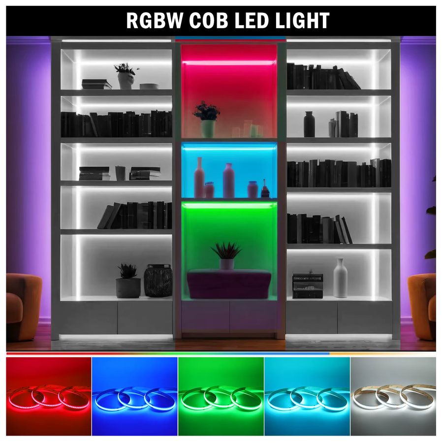 HEGEHE RGBW COB LED-Streifen 24V mit 786 LEDs/m, punktloses flexibles Diodenband in Multicolour für deine Heimdekoration - Bild 2