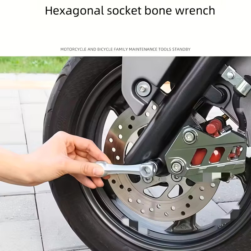 Multifunktionaler tragbarer Sechskantschlüssel in Silber aus Aluminiumlegierung für Motorräder und Fahrräder - Bild 4