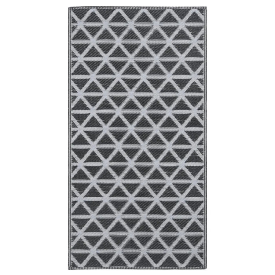 vidaXL Outdoorteppich in Schwarz und Grau mit abstraktem Design, B/T: 190 x 290 cm - Bild 2