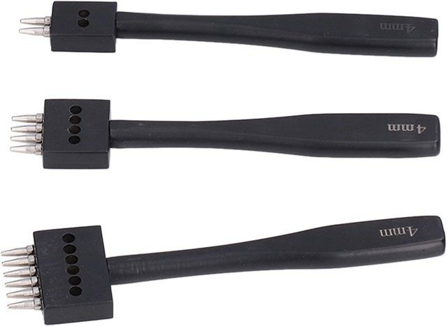 GoolRC Ahlen-Stanzwerkzeug-Set aus Stahl, 3 Stück, Schwarz, 4mm für professionelles DIY Lederarbeiten - Bild 1