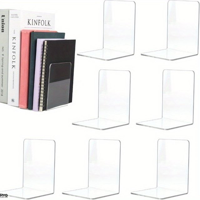 4/8-teiliges Set transparente Acryl-Buchstützen als Desktop-Präsentationsständer für Büro und Zuhause - Bild 1