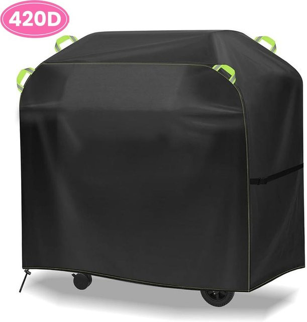 Regenfeste Outdoor-Grillabdeckung für Gasgrills aus schwarzem 420D Oxford-Polyester - Bild 1