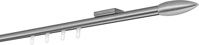 Ondeco Gardinenstange auf Maß mit Innenlauf 20mm und Deckenträger in Edelstahl-Optik, Farbe: Silber, Länge: 310 cm - Bild 1