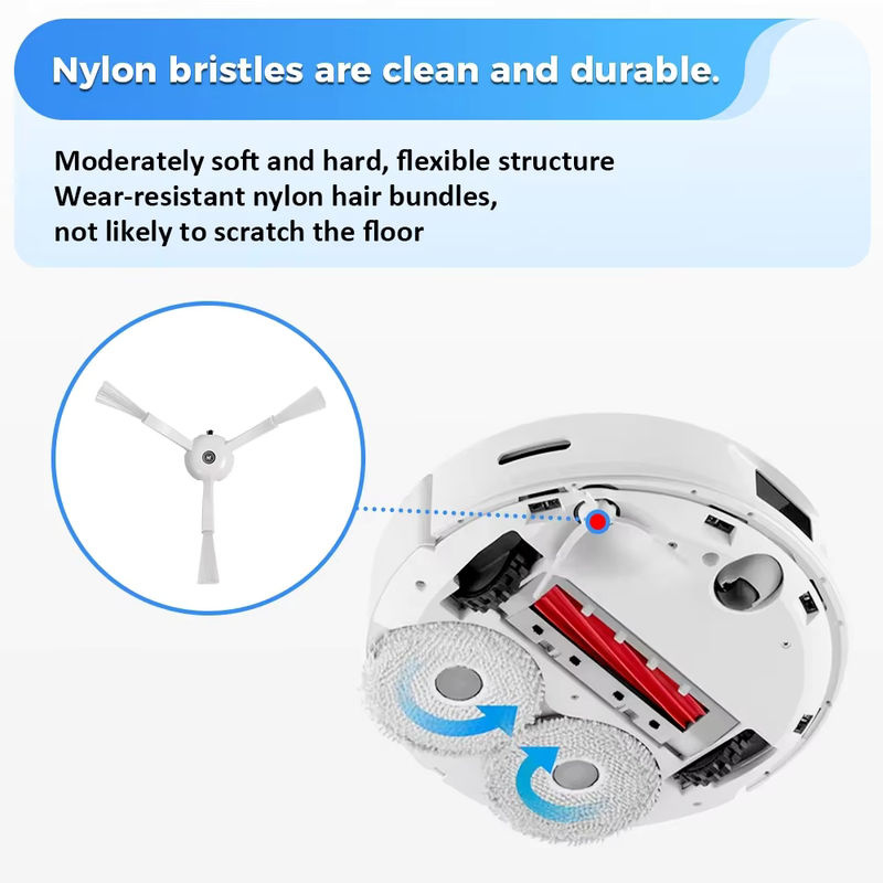 Seitenbürste für Roborock Roboterstaubsauger S50 S51 S55 S60 S5 Max S6 Pure S6 E25 E35 in Weiß - Bild 3