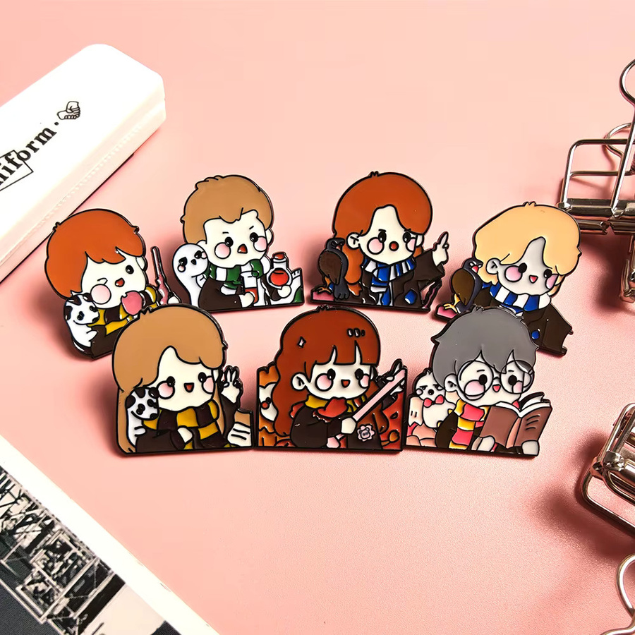 Warner Bros. Harry Potter, Cartoon-Magierfiguren-Pin-Set, 7-teiliges Set, Metall, Bunt / Mehrfarbig - Bild 3