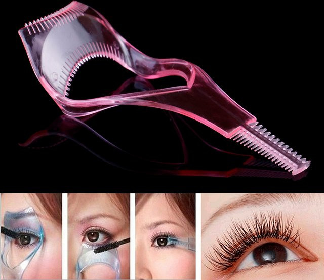 Mascara Shield Guard Applikator Kamm und Wimpern Curling Schablonen, Pink, Unisex - Bild 1