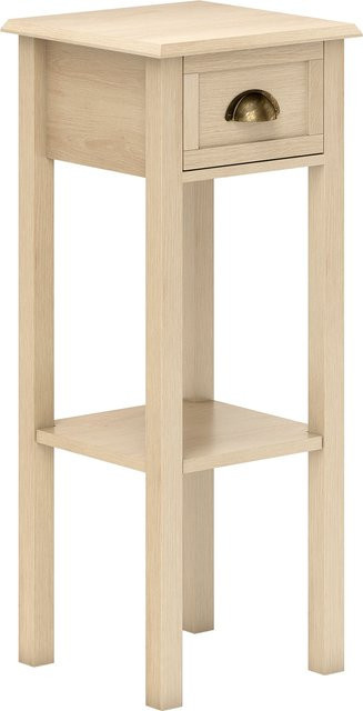 HOMCOM Rustikaler Beistelltisch mit Schublade und Ablage in Naturholz Optik, Farbe Braun, H x B x T: 75 x 30 x 30 cm - Bild 1