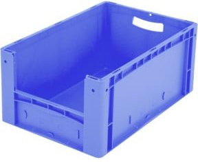 Bito Eurostapelbehälter XL Set in Blau mit Etikett, B/T/H: 60,0 x 40,0 x 27,0 cm - Bild 1