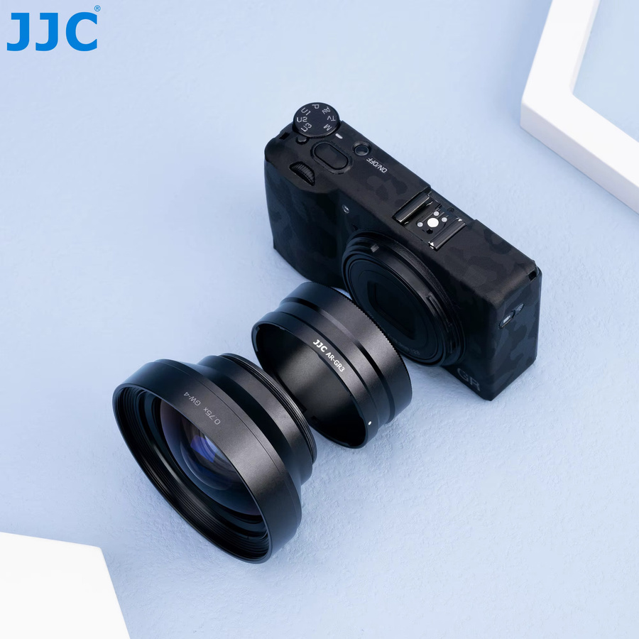 JJC AR-GR3 Objektivfilter-Adapter in Schwarz für Ricoh GR III und Ricoh GR III HDF, kompatibel mit GW-4 Wide Conversion Lens, Filterdurchmesser 49 mm - Bild 4