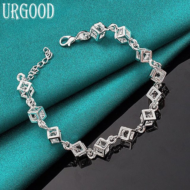 URGOOD Charm, 925 Silber, Zirkonia, blau, Damen, 20cm - Bild 1