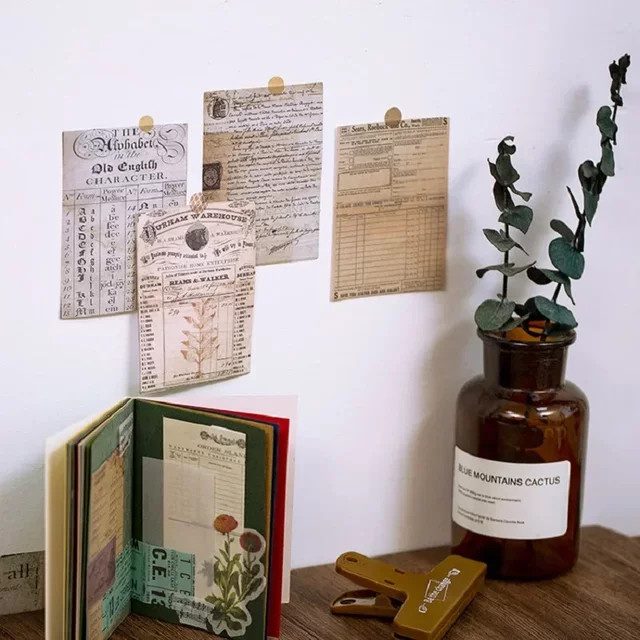 30 Stück HYFJOY Vintage Tagebuch-Dekoration Briefe aus Papier für DIY Schreibwaren, B: 11 cm, H: 8,5 cm - Bild 1
