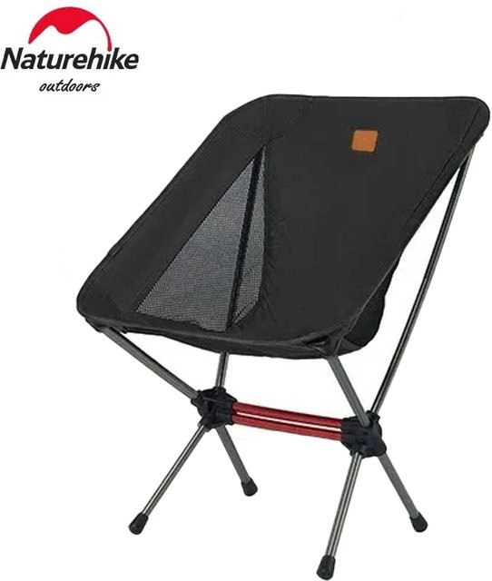 Naturehike Campingstuhl faltbar in Schwarz mit hoher Belastbarkeit bis 120 kg für Outdoor und Picknick - Bild 1