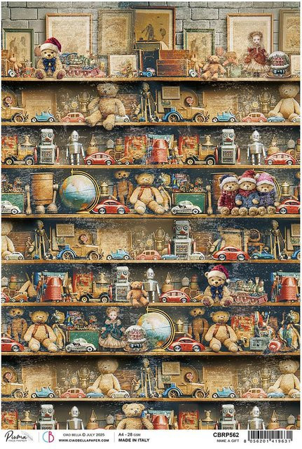 Motiv-Strohseide Ciao Bella Toy Shop - Make a Gift in Braun und Multicolour aus Papier - Bild 1