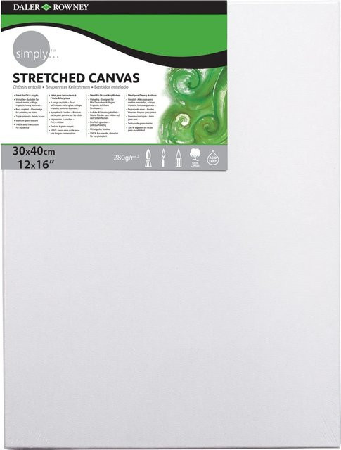 Simply Bespannter Keilrahmen aus Baumwolle FSC, Weiß, B: 40 cm, H: 30 cm - Bild 1