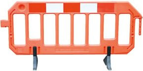 Morion Kunststoff-Sperrgitter Site Fence mit Antistolperfuß in Orange, Rot und Weiß B: 200 cm, H: 100 cm, T: 5 cm - Bild 1