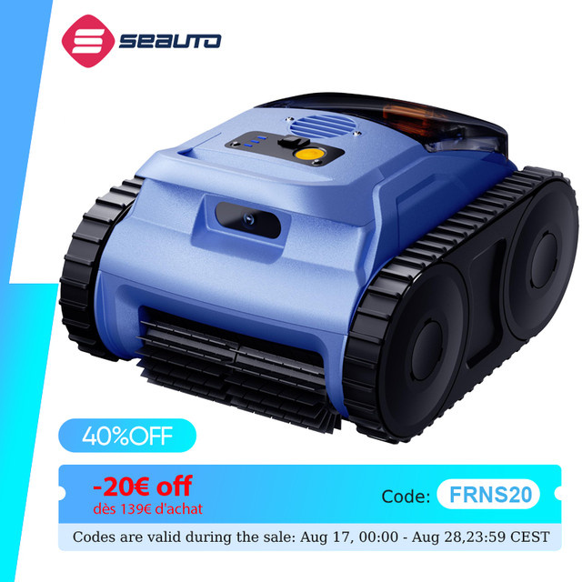 Seauto SAT20/SAT 20 Pro Drahtloser Roboter-Poolreiniger mit Sonarnavigierung und Wandreinigung in Blau - Bild 1