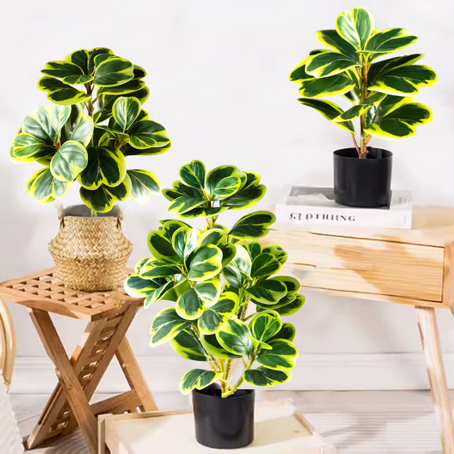 Künstlicher Herzblatt-Ficus-Baum von Kmitang, grüne Banyan-Zweige aus Kunststoff für die Dekoration in deinem Zuhause, Büro oder Garten, Höhe: 20–37 cm - Bild 2