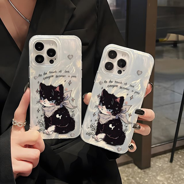 Luxus Katze Handyhülle aus Hartplastik für iPhone 17 Pro Max, 16, 15, 14, 13, 12 und 11 Modelle sowie iPhone Air - Bild 1