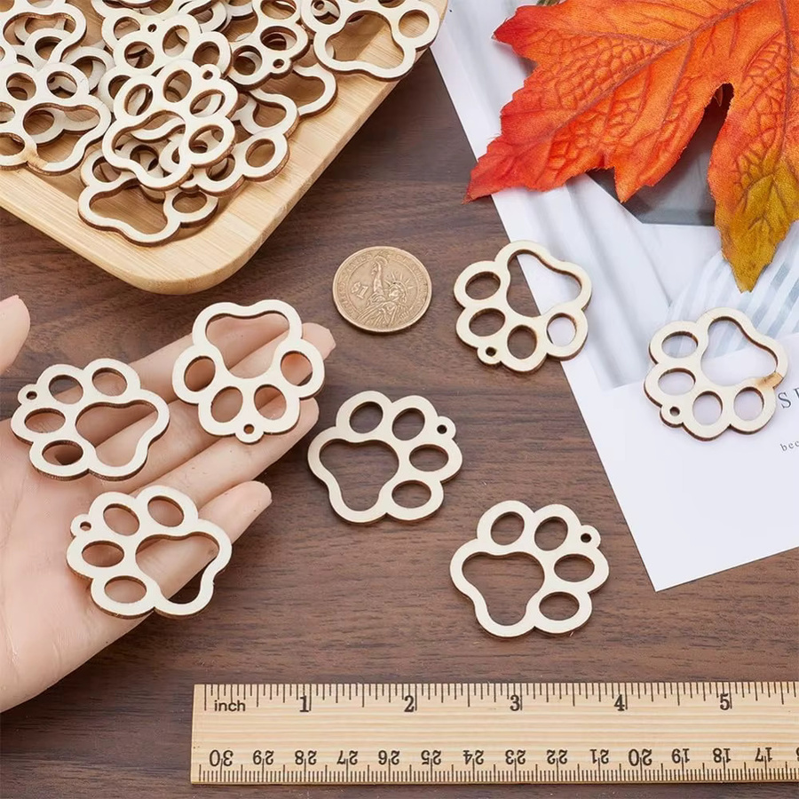 Ohrring-Rohlinge Holz, Charms, 50 Stück - Bild 2