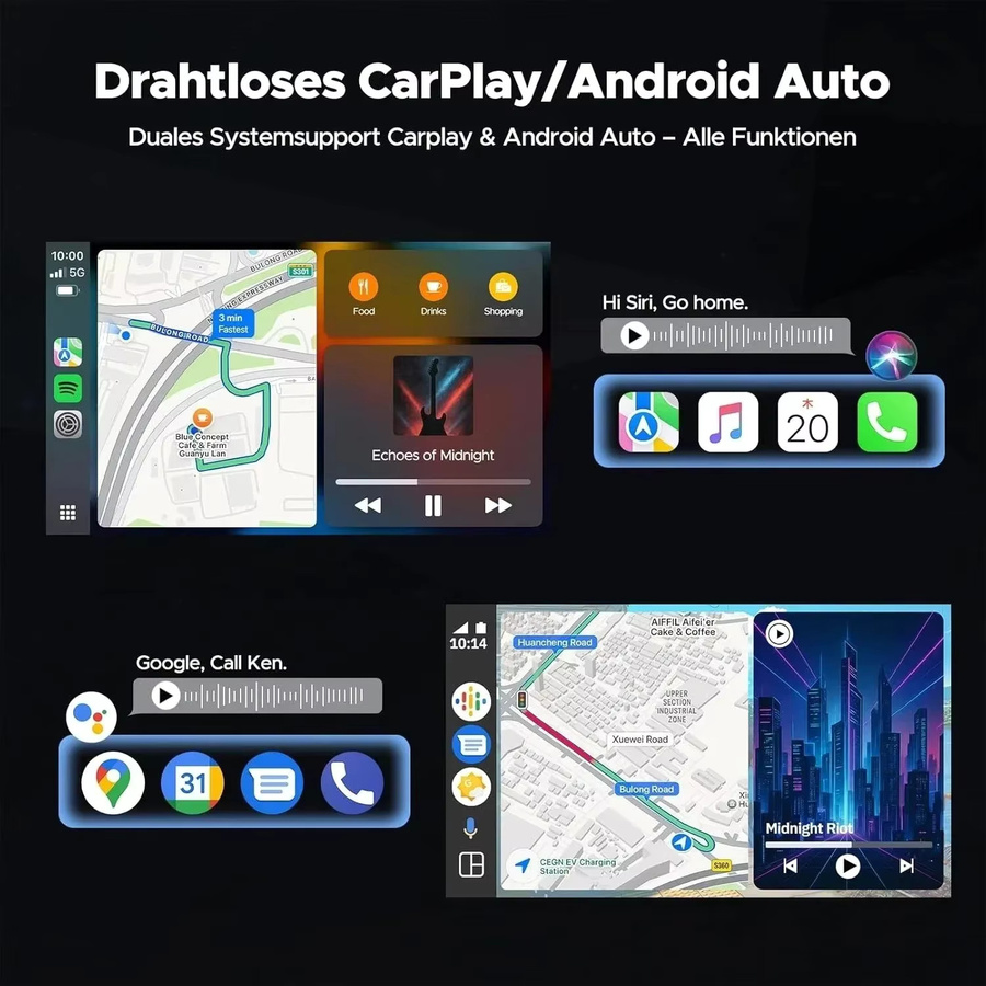 Ottocast Ottoscreen Ai 11,4 Zoll Kabelloses CarPlay und Android Auto Multimedia-Autoradio mit Netflix und YouTube in Schwarz - Bild 2