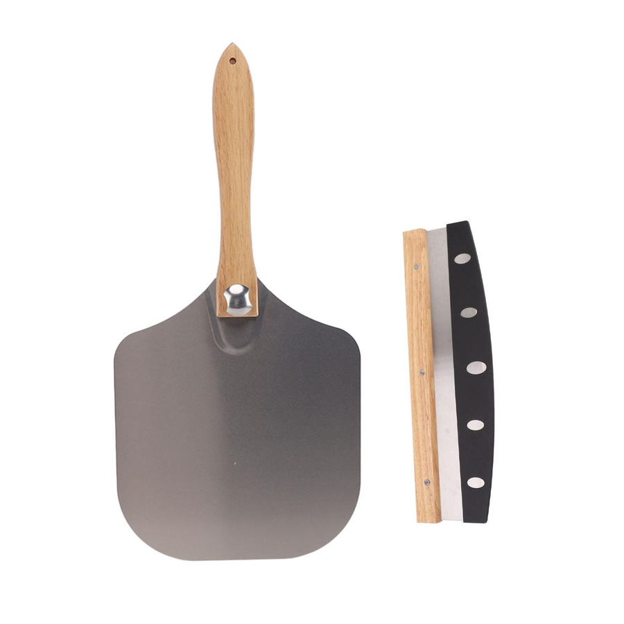CosyHome Pizza-Set mit 12 Zoll Pizzaheber und Pizzaschneider in Silber - Bild 2