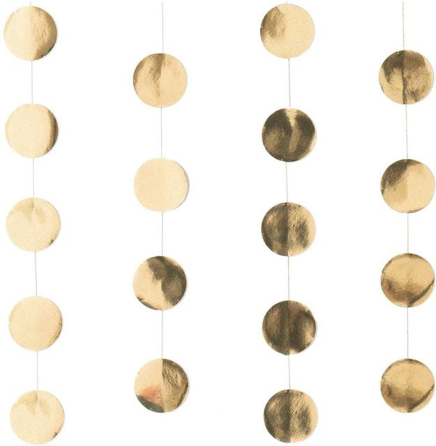 Rico Design Genähte Girlande Kreise in Gold, Länge: 2 m, Durchmesser: 3,8 cm - Bild 1