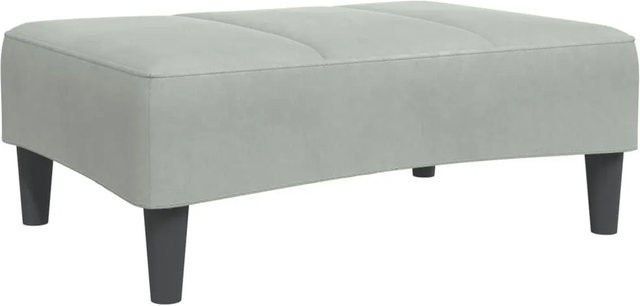 vidaXL Fußhocker Hellgrau aus Samt, B/T/H: 77 x 55 x 31 cm - Bild 1