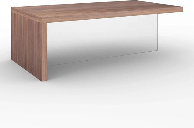 Bessagi Home Couchtisch Nayla in Walnuss mit Glasplatte, B/T/H: 60 x 38 x 30 cm - Bild 1