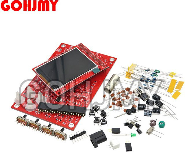 GOHJMY DSO138 DIY Digital-Oszilloskop-Kit mit 2,4 Zoll TFT-Display, 200kHz Bandbreite und 1Msps, Farbe: Rot - Bild 1