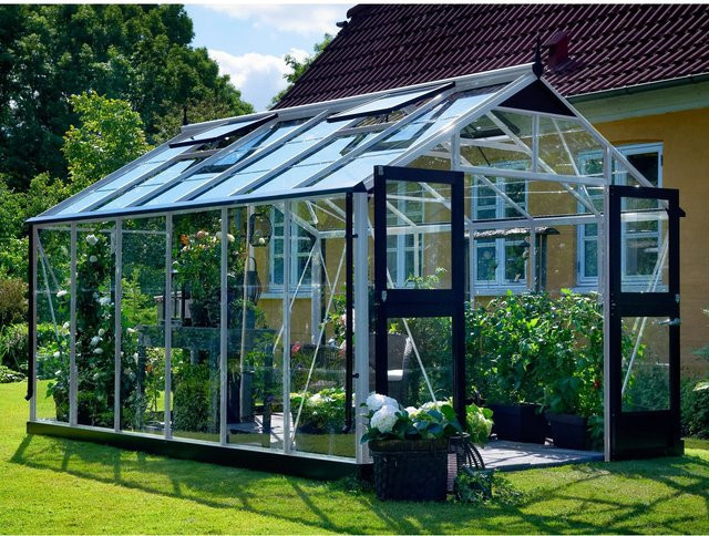 Juliana Gewächshaus Premium 13 aus Aluminium mit Sicherheitsglas und Satteldach, 13 m² - Bild 1