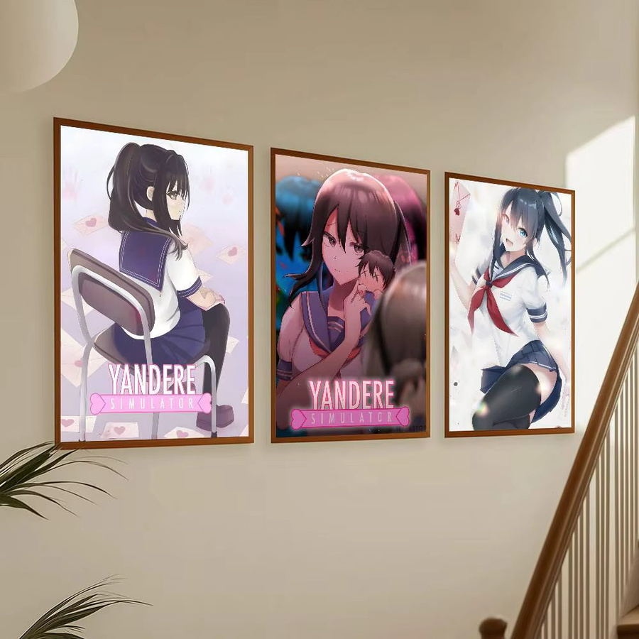 Wasserfester Anime Y-Yandere Simulator Wandaufkleber in Mehrfarben für deine Wohnzimmer- und Schlafzimmerdekoration - Bild 3