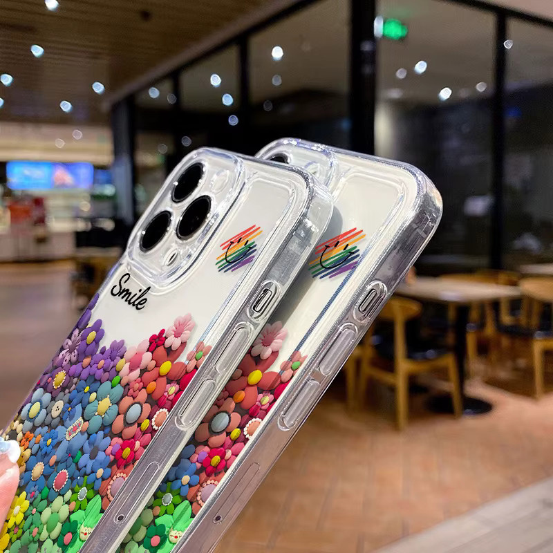 Bunte Handyhülle mit lustigem Smiley-Design für Apple iPhone Modelle, weiche Rückseite, Multicolor - Bild 3