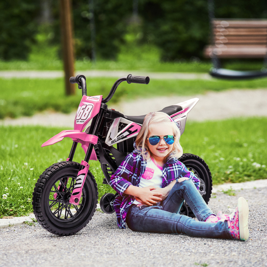 AIYAPLAY Kinder-Elektromotorrad, Motocross, rosa, ab 3 Jahre - Bild 2