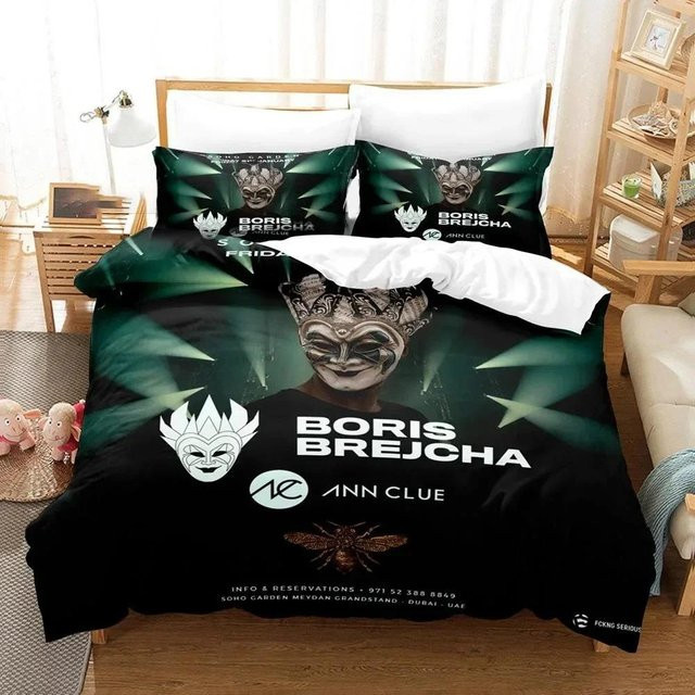 Boris Brejcha Bettwäsche-Set aus Mikrofaser mit Kissenbezug, Farbe: Schwarz, B/H: 135 x 200 cm - Bild 1