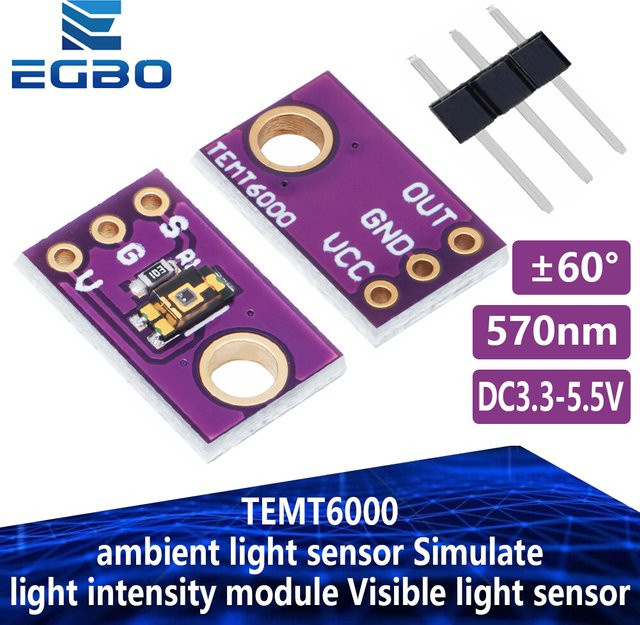 egbo smart electronics TEMT6000 Lichtsensor Modul zur Messung der Lichtintensität in Lila - Bild 1