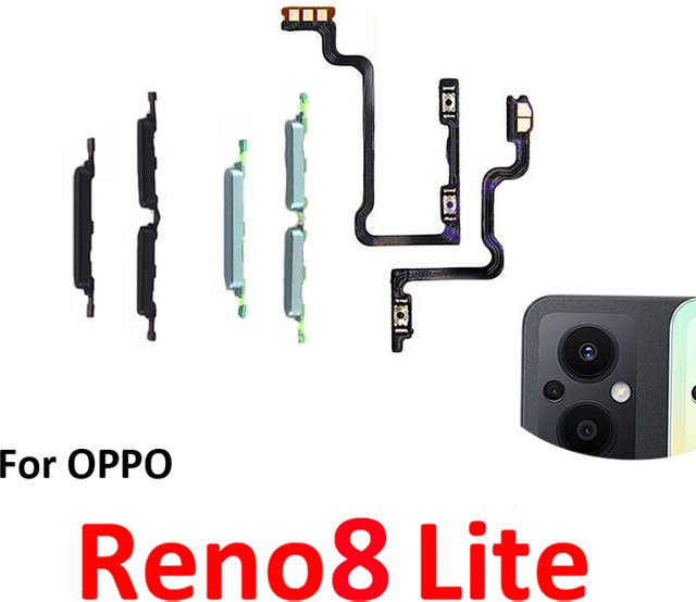Oppo Reno8 Lite Internes Flexkabel für Power- und Lautstärketaste Ersatzteil in Schwarz und Grün - Bild 1