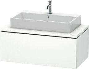 Duravit L-Cube Waschtischunterschrank in Weiß Matt mit einem Auszug und internen Schubladen, Wandmontage, Breite: 102 cm, Tiefe: 54,7 cm, Höhe: 40 cm - Bild 1