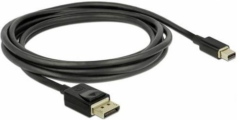 Delock Mini-DisplayPort auf DisplayPort Anschlusskabel 8K 60Hz vergoldet Schwarz 2m - Bild 1