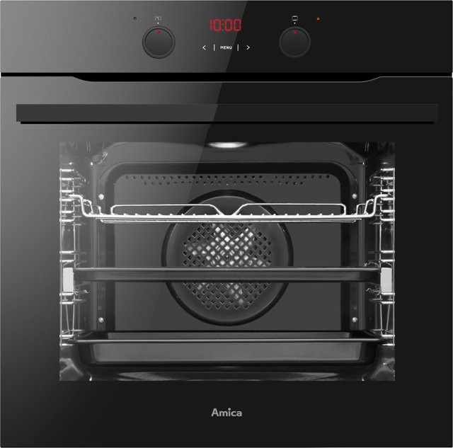 Amica Einbaubackofen EBX 944 200 S in Schwarz mit 77 l Volumen, Elektrobackofen mit Heißluft, Grill und Pyrolyse-Reinigung, Breite: 59,5 cm - Bild 1