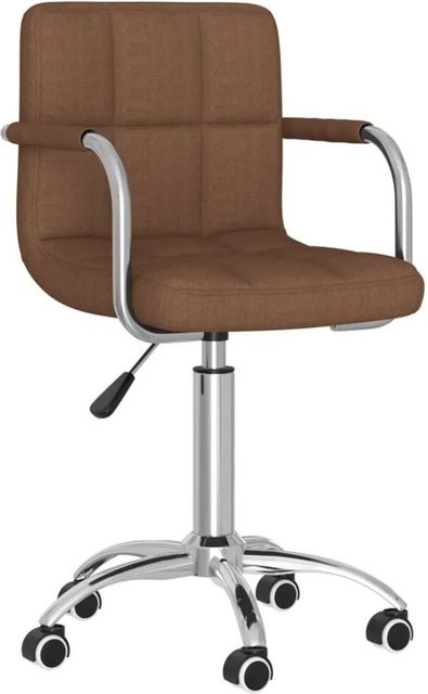 vidaXL Bürostuhl modern in Braun aus Stoff mit Armlehnen und Rollen - Bild 1