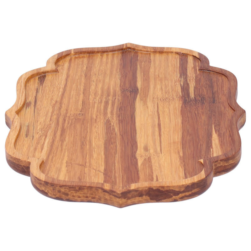 CosyHome Bambus Theebrett Serveierschale im japanischen Stil mit Schutzpolstern, Braun, B/T/H: 19,8 x 13,7 x 1,8 cm - Bild 5