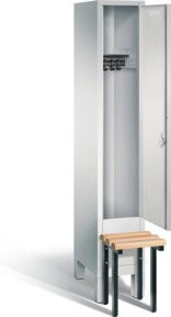 C+P Garderobenschrank Evolo in Lichtgrau mit schwarzgrauem Gestell, H x B x T: 185 x 32 x 81,5 cm - Bild 1